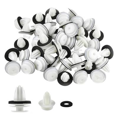 BOJIDO Retainer Clips, Door Trim, Rivets, Automotive Interior Clips, Car Upholstery, Car Interior, Replacement, Universal, Set of 50, Plastic (White)