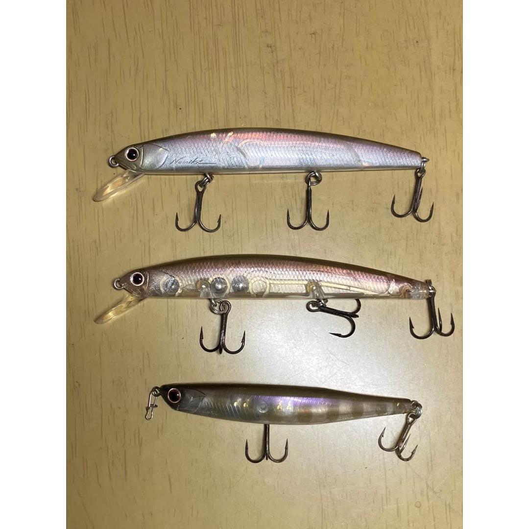 Used OSP Ashura bent minnow jerkbait lure set smelt pattern
