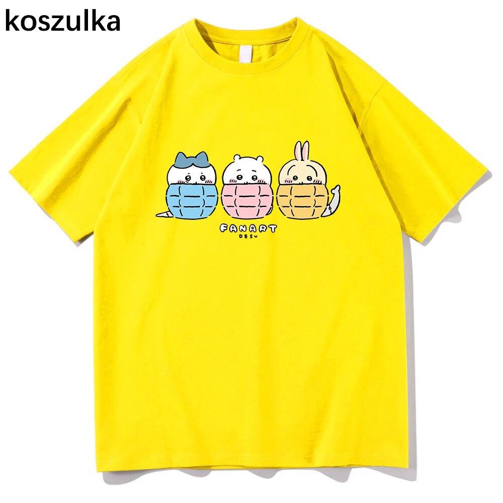Japanese Anime Kawaii Chiikawa T Shirt Unisex Harajuku Graphic Tshirt Unisex Anime Unisexga Funny Aesthetic Oversize Cotton Tee Shirt Unisex