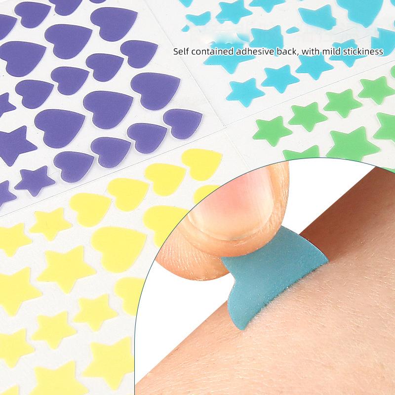 72/80Pcs Colorful Cute Star Heart Shaped Acne Treatment Sticker Invisible Acne Cover Pimple Patch Skin Care