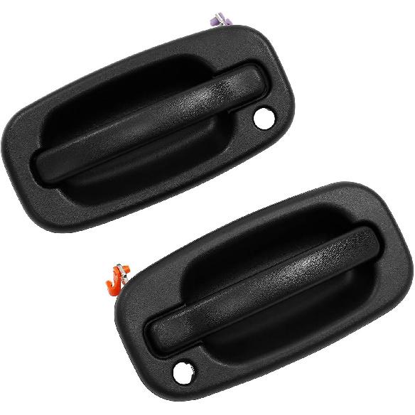 Gledewen Exterior Door Handle Front Left & Right Pair with Key Hole | for 1999-2007 Chevy Silverado Suburban Tahoe Avalanche GMC Sierra Yukon