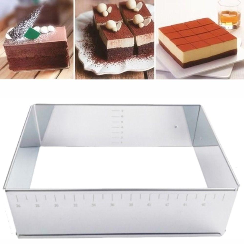 DIY Stainless Steel Baking Mould Rectangular Mousse Cake Ring Dessert Baking Mould  Cake Shop