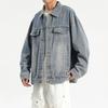 New Workwear Denim Jacket Men's Spring and Autumn American Retro Loose Denim Lapel Jacket