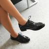 Fashion 2025 Spring Shoes Woman Oxford Shoes Pu Leather Lace Up Casual Shoes Platform Work Shoes Brown Black Flats Zapatos Mujer