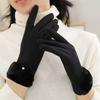 Thick Winter Gloves Windproof Women Mittens Cute Plush Gloves  Winter