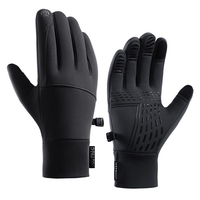 Men's Winter Cycling Gloves: Fleece Lined, Windproof, Waterproof, Touchscreen-Compatible for Outdoor Sports and Mountaineering