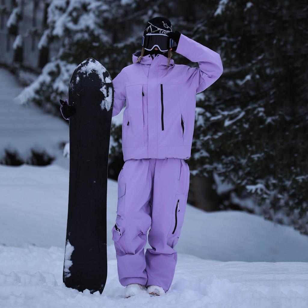 Erkek ve Kadınlar İçin Kayak Kıyafeti Dış Mekan Kışlık Sıcak Snowboard Kıyafeti Su Geçirmez Rüzgar Geçirmez Kayak Montları ve Pantolon Seti Unisex Nefes Alabilir Yalıtımlı Kar Kıyafeti