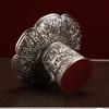 Silver Buddhist Tall Bowl Alloy, Tantric Holy Water Cup, Engraved Eight Auspicious Porcelain Bowl, Tibetan Desktop Decorative