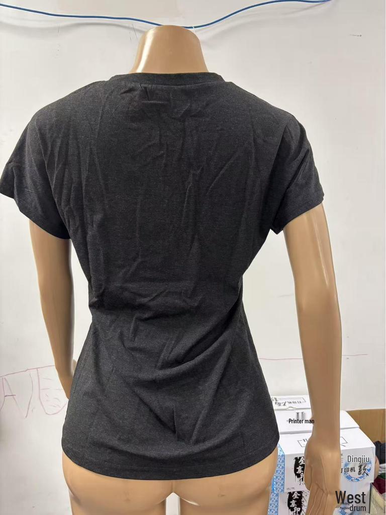 2025 Sommer Damen Einfarbig Lässig Rundhals Kurzarm T-Shirt