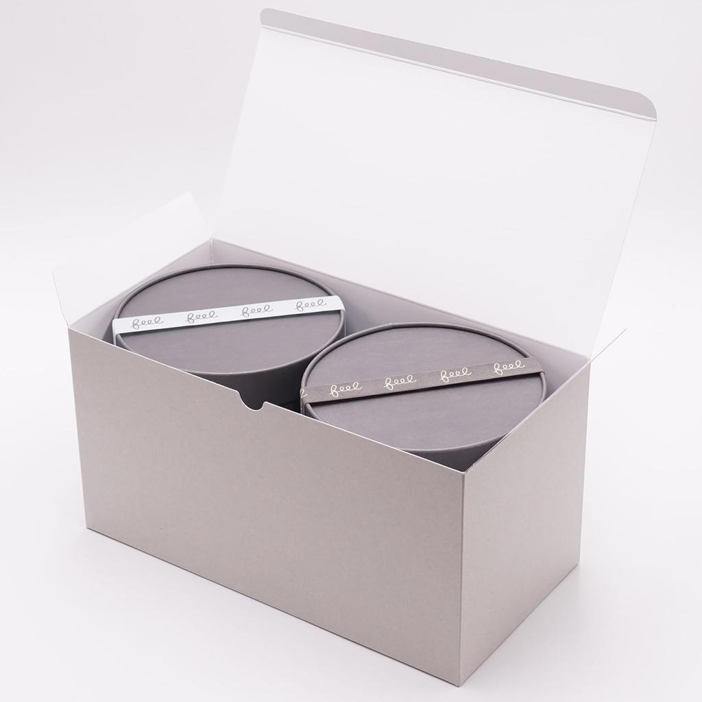 Bath Towel Pair Mist X Moon Greige 60 X Boxed "Feel" Set, (White) (Brown), 120cm, 100% Cotton, (SD-FEELGF-BGGMI)