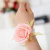 Bridesmaid Wrist Corsage Wedding Party Rose Bracelet Silk Flowers Ribbon