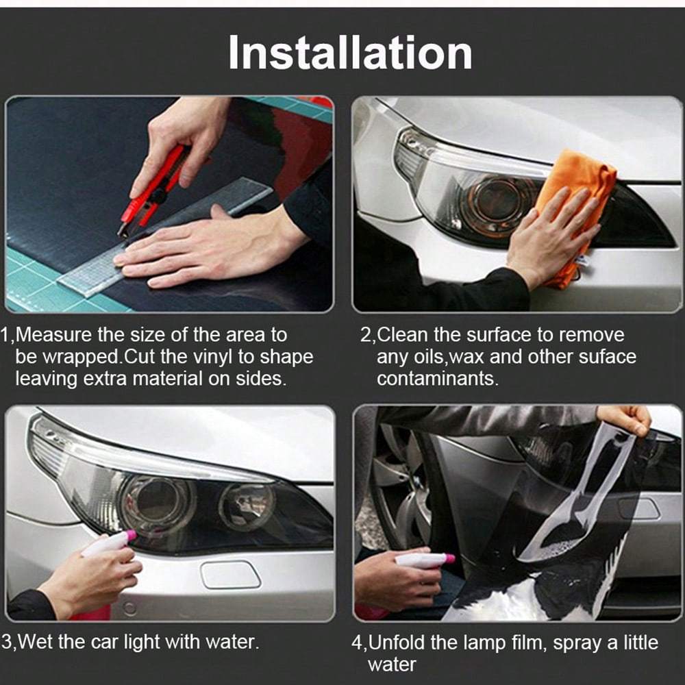 1 Roll Matt Frosted Fog Car Light Lamp Headlight Taillight Tint Vinyl Sticker Sheet Auto Film Decoration Color Change