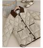 Contrast Color Thin Light Lapel Warm Short Loose Autumn Jacket
