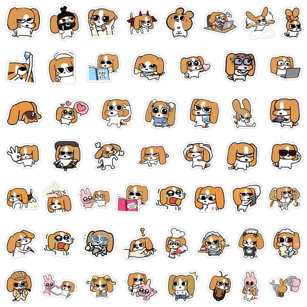 100 Cartoon Beagle Puppy Emoji Stickers for Journals, DIY Crafts, Phones, and Laptops