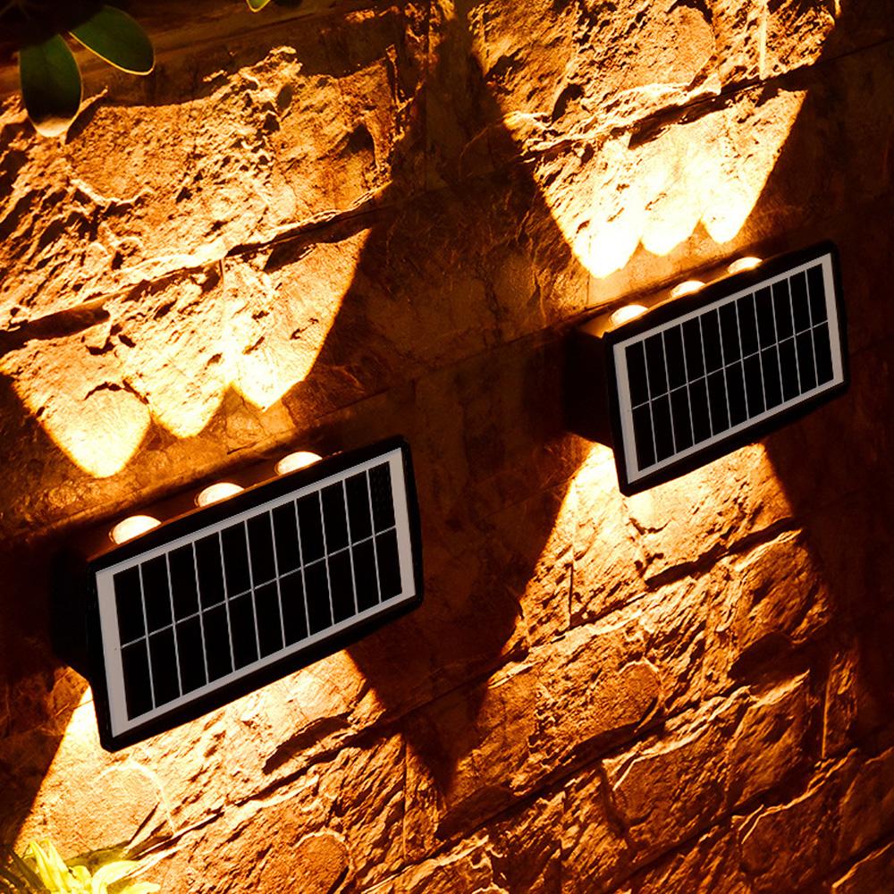 6LED Solar Wall Light Outdoor Garden Decoration Wall Lamp High Brightness Up And Down Luminous Lighting Outdoor Solar LED Lamp