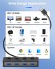 Aceele Hub USB 5 Portów USB USB Ultra Slim Hub Port Zasilania z Niezależnym Włącznikiem Typ Wkładany od Góry Lampka Kontrolna Kabel Przedłużający 5Gbps Ultra