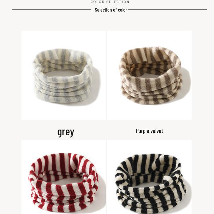 Colorblock Kaschmir-Strick-Schal - Vielseitiger gestreifter Snood für Damen & Herren
