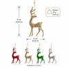 Christmas Tree Metal Elk Ornaments: Red, Gold, Green & Silver - Wrought Iron Festive Decorations