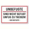 Aluminum Metal Sign German Sign Unbefugte sind nicht befugt unfug zu treiben Wall Hanging