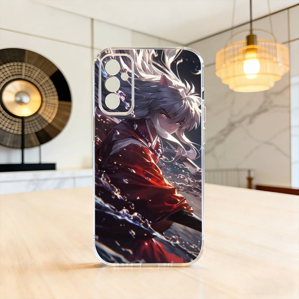 Inuyasha Silhouette Red Katana Anime   Phone Case Transparent Silicone Soft For SamsungA10,12,20,21S,30,31,40,50,51,52,70,71