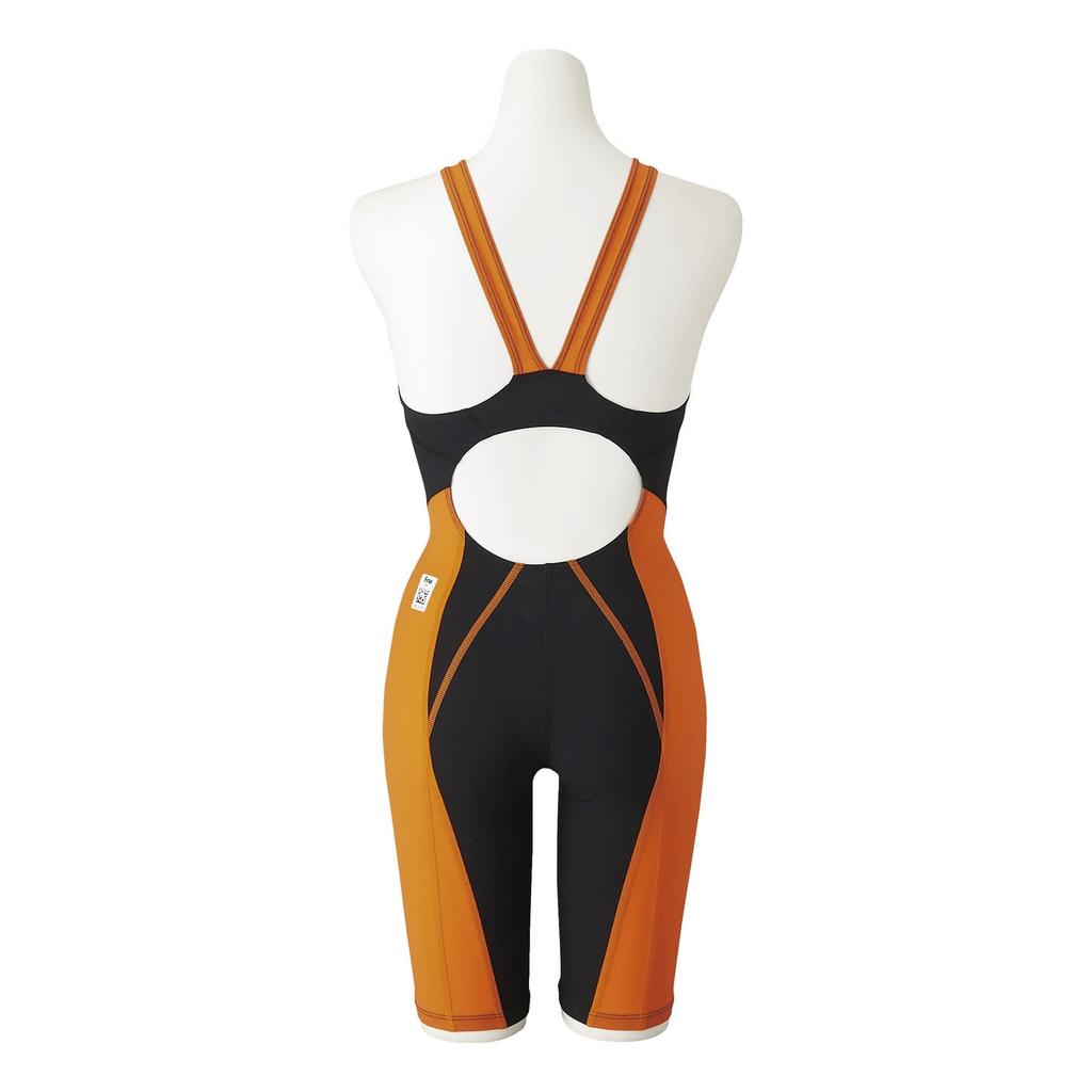 MIZUNO Half Size 95 Size FINA Swimming Women's MX-SONIC II Suit, N2MG2211, (Black/Orange), XL, (International Federation) Approved.