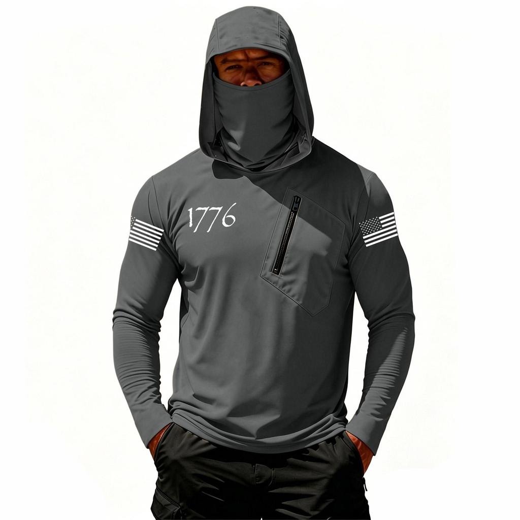 Men's Casual Hooded Long Sleeve Sunscreen Top