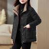 Red Loose Fit Short Puffer Coat for Women Winter Fashion Lightweight Slimming Cotton Jacket