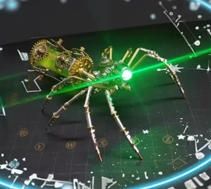 Kit de Modelo de Aranha Mecânica DIY Metal Puzzles 3D Insetos Cyberpunk Montagem Criativa Artesanal Puzzles de Metal