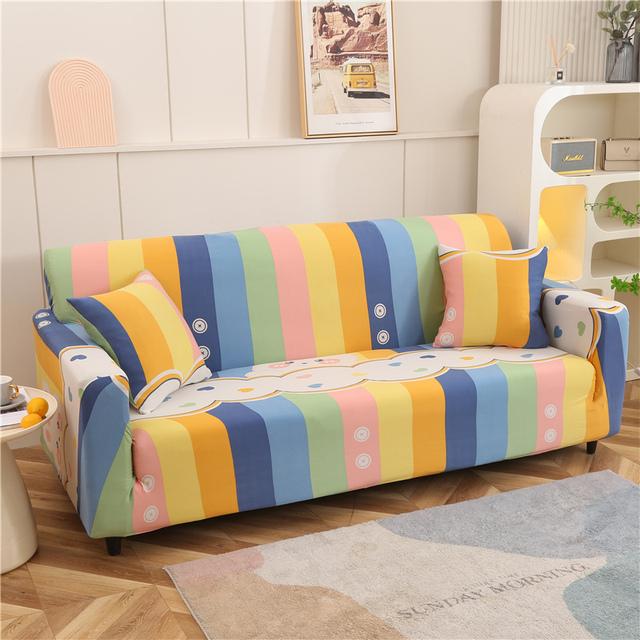 1 /2 /3 /4 Seater Geometry Sofa Cover Stretch Spandex L Shape Sofa Covers Cartoon Chaise Longue Couch Slipcover Furniture Protector