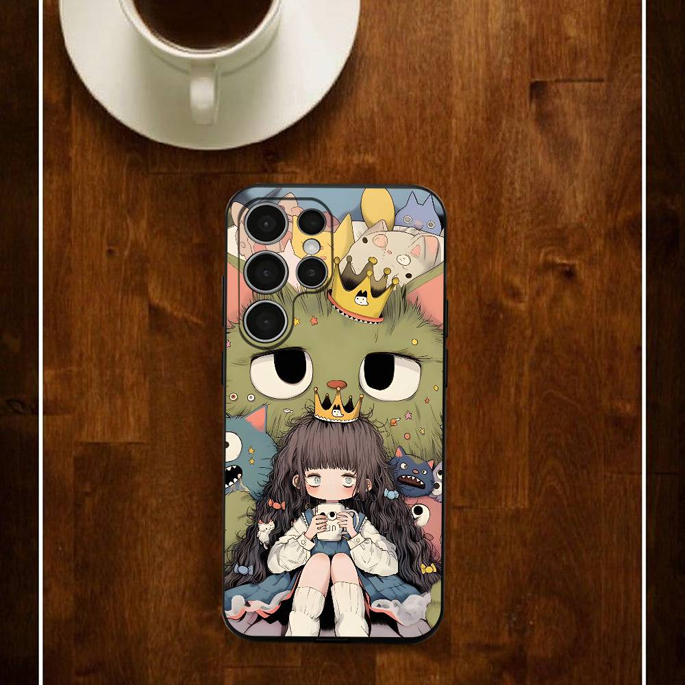 

Surprise Illustration Phone Case For Samsung S24 25 23 22 21 20 Plus Ultra 5G Lite Shockproof Cover Samsung S20plus5G