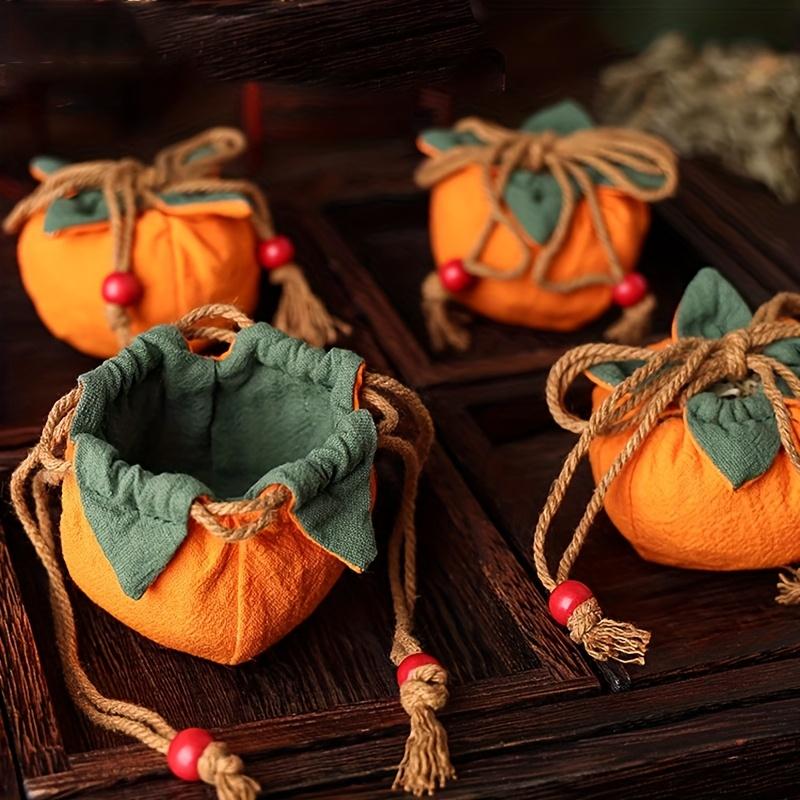 [Lucky Incense Bag] Lucky Charm Incense Bag with Persimmon Pendant | Dragon Boat Festival, Mugwort Filled for Fragrance, Can Be Hung