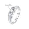 925 Sterling Silver Women's Ring with Simple Marquise Cut Moissanite