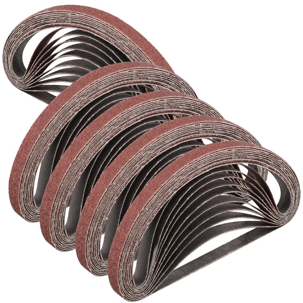 50PCS 13X457mm Sanding Belts, 40-400 Grits 1/2' X 18' Aluminum Oxide Abrasive Belts for Air Belt Sander Welding Spot Grinding