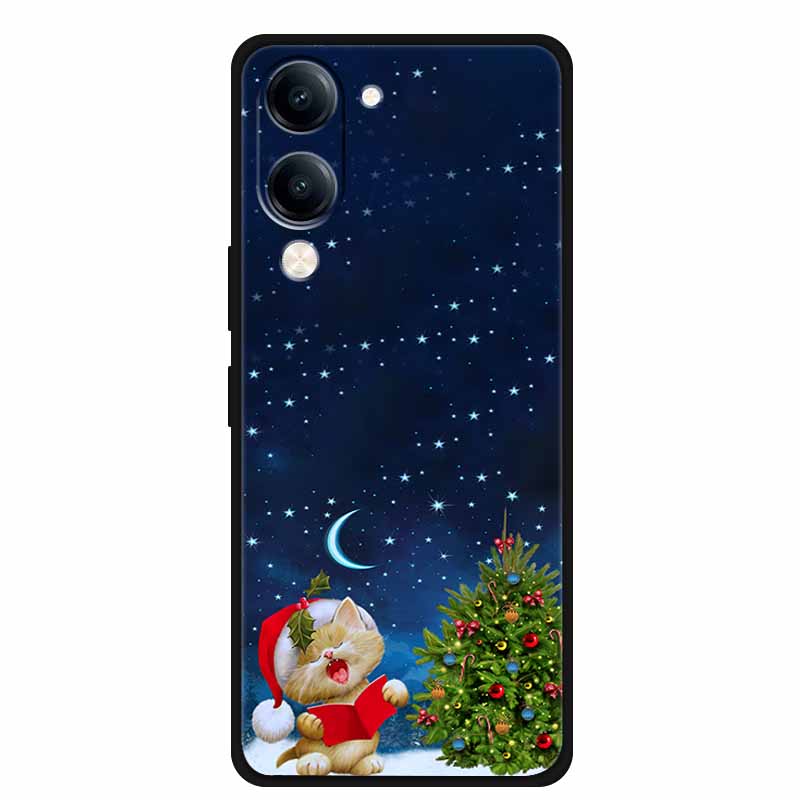 

Christmas Case For Vivo Y04 Y04S Y37C Soft Silicone Phone Cover Funda For Vivo Y 04 04S 37C Black TPU Protective Bumper Casing Vivo Y19sGT 5G