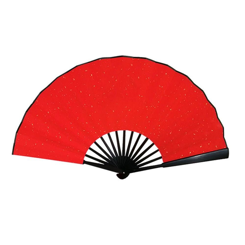 Red Wedding Party Decor Chinoiserie Gift Plastic Bone Fan Folding Stage Fan Yoga Fan Kung Fu Fan