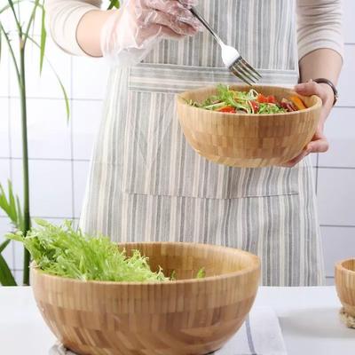 Japanische Salatschüssel Holzschüssel Nudelschüssel Bambus Lamian Nudelschüssel Set Groß und Nudelholzbecken Küchenzubehör