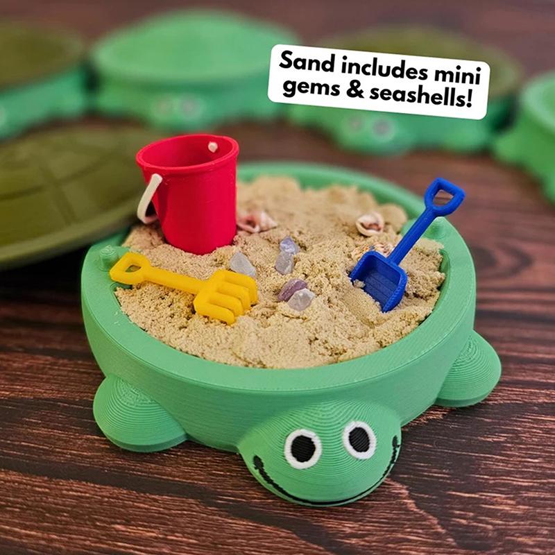 Mini Turtle Sandbox With Sand & Mini Tools Mini Desktop Turtle Sand Box Toys Novelty Gift - Desktop Decor - Zen Garden