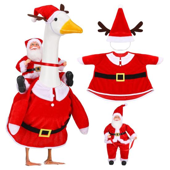 Mrs Claus Goose Outfits for 23 Inch Cement or Plastic