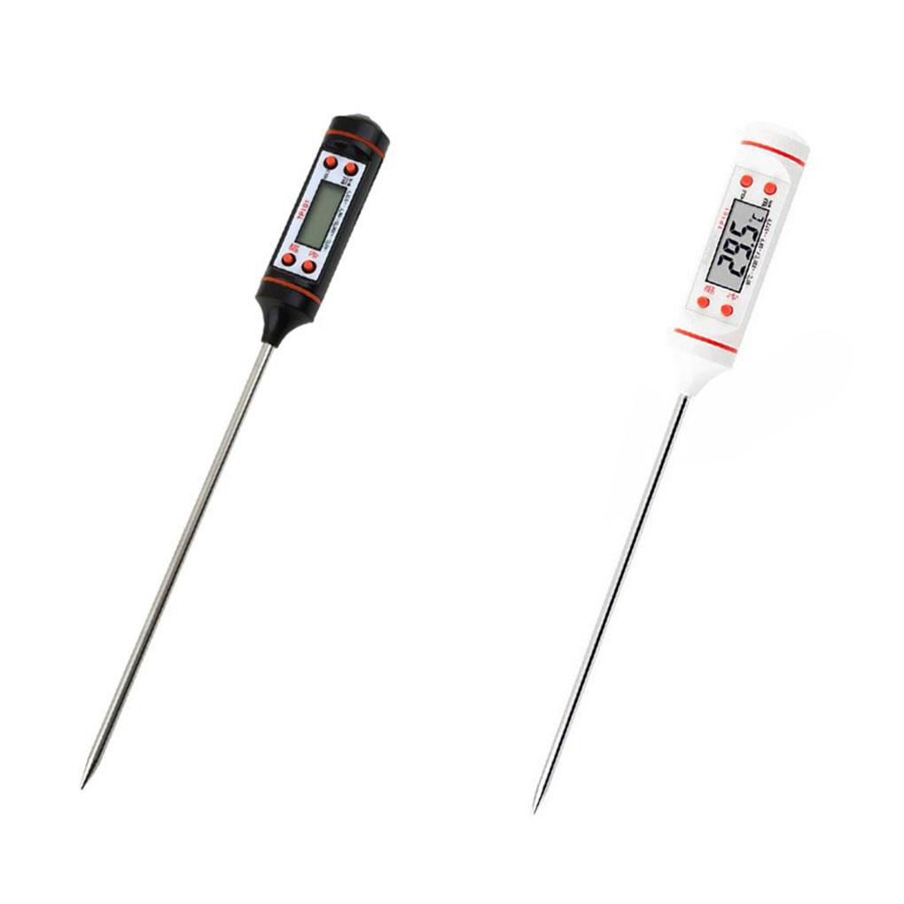 Food Thermometer Household Kitchen Frying Digital Temperature Meter 50-300℃ ℃/℉ Switchable Barbecue Stainless Steel Probe Pen