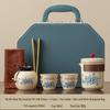 Elegant Travel Tea Set: Ru Kiln Ceramic Teapot & Cups for Business Customization