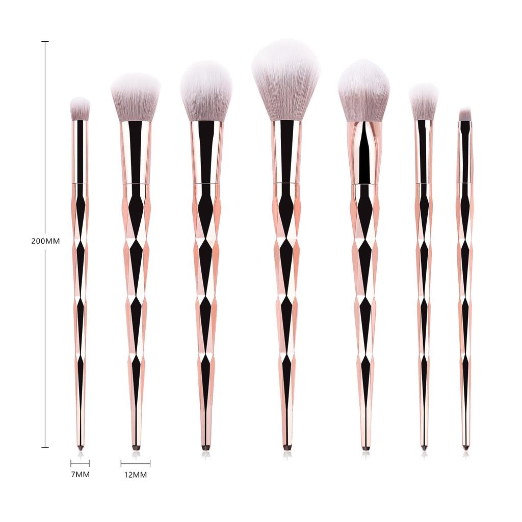 7pcs Makeup Brushes Set Spiral Rose Gold Handle Cosmetic Foundation Blusher Powder