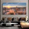 Beach Landscape Canvas Painting Indoor Decorations Wood Bridge Wall Art Pictures For Living Room Home Decor Sea Sunset Prints