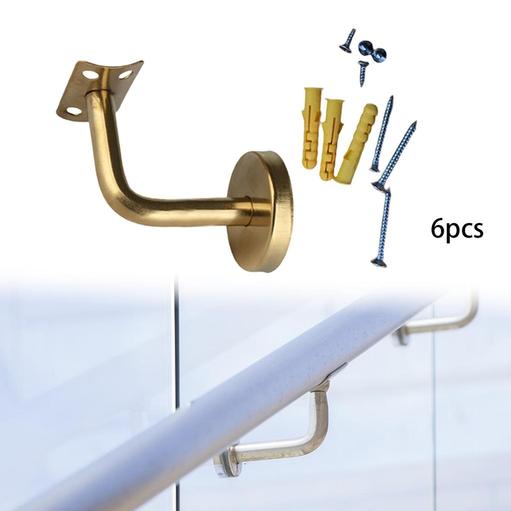 6x Banister Support Office Shopping Mall Home Improvement Guardrail Building with Screws Hardware Stairs Hand Rail Brackets
