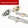 Multi-Functional Stainless Steel Precision Ruler with Positioning Block for Woodworking (Metric/Imperial)