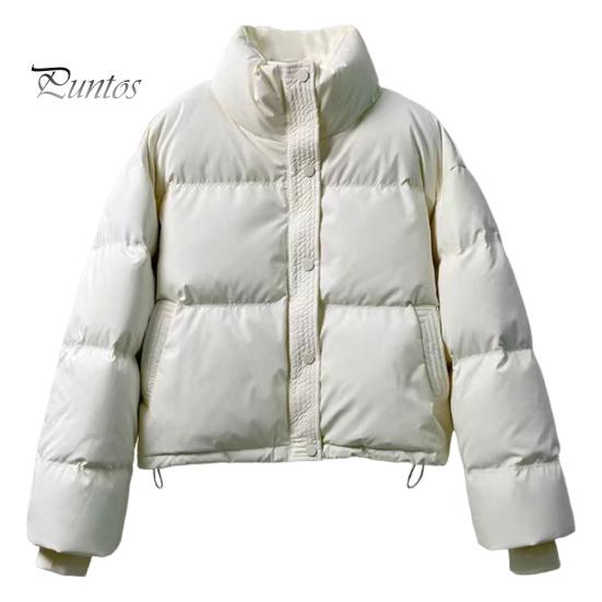 

Зимнее пуховое пальто с утолщенной подкладкой, высоким воротником, карманами, однобортное, ветрозащитное, с длинными рукавами, сохраняющее тепло, теплая повседневная верхняя одежда, хлопковая куртка S белый