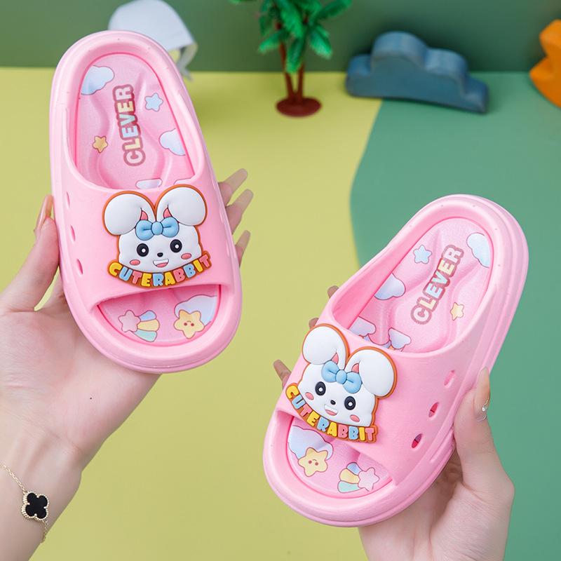 Čtyři roční období Neformální Kreslené PVC Sandály – Pohodlné žabky s plochým podpatkem pro každodenní venkovní a domácí použití.