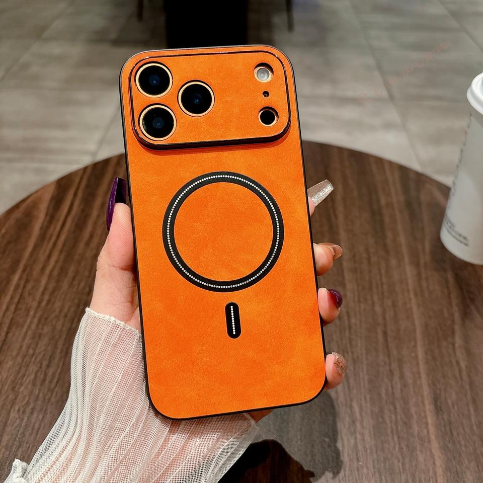 Retro Leather Magnetic Phone Case For For Iphone 16E 17E 1 14 11 12 13 16 17 Pro Max Air Plus Shockproof Protector Cover