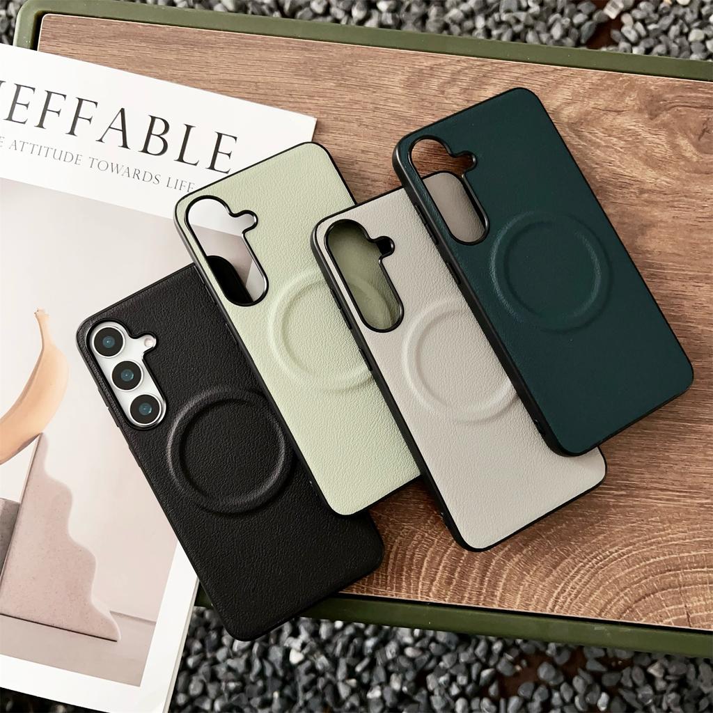 For Samsung Galaxy S25+ Magnetic Case PU + TPU Phone Back Cover