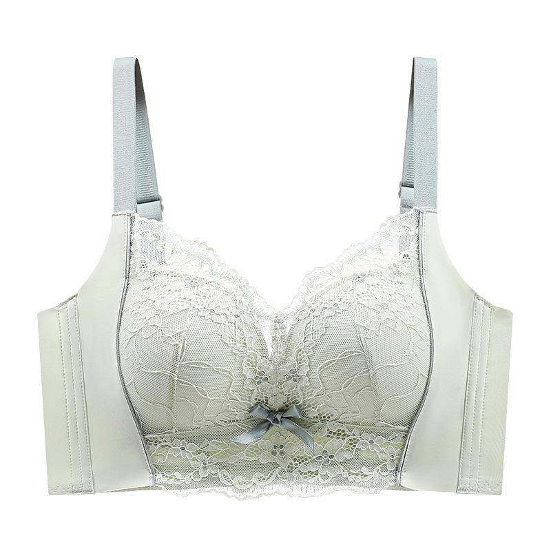 

Female display large upper support adjustment type, secondary breasts, anti-sagging, no steel ring, sexy and comfortable bra cover 32/70ab (recommended 40-45kg ) светло-зеленый