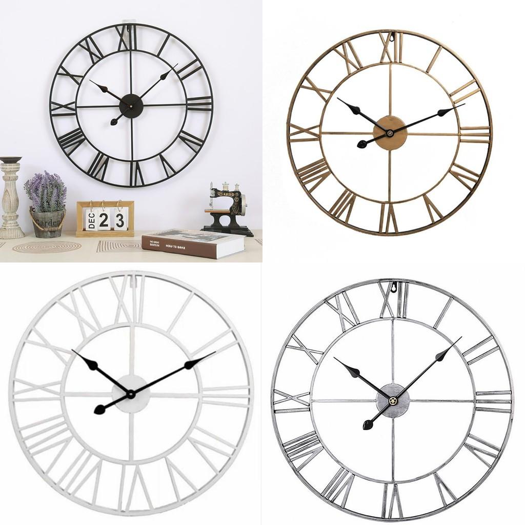 Retro Wall Iron Clock Decorative Hand Home Outdoor Commercial Spaces Up Dress